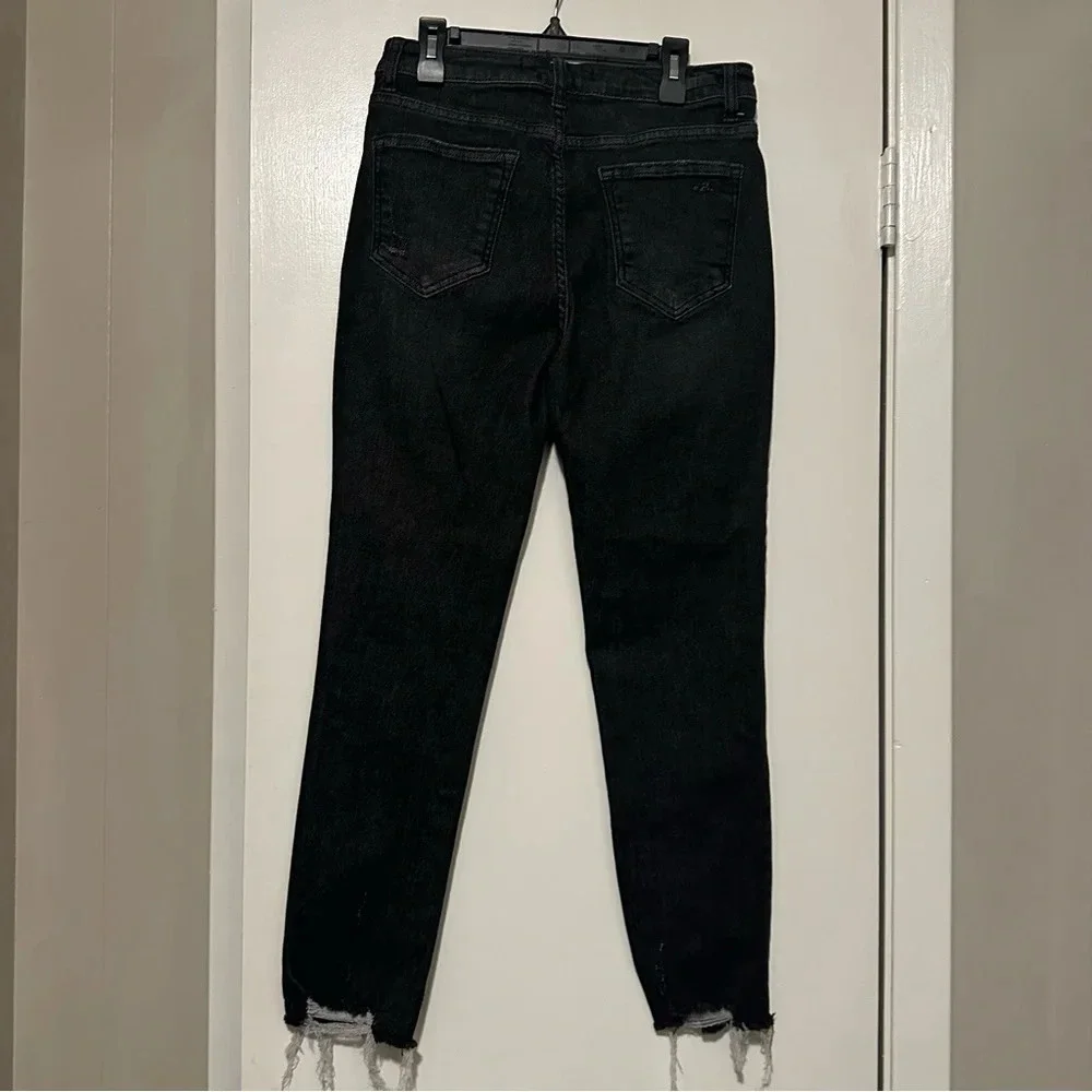 Risen black jeans frayed hem size 29/9 - Picture 4 of 9